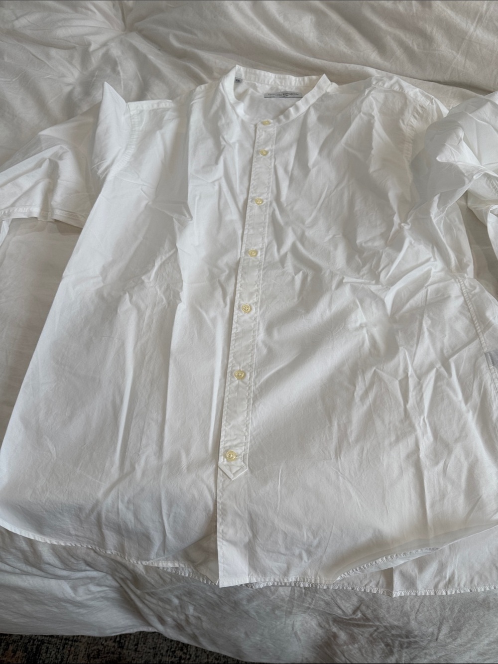 Officine Generale Classic White Men’s Button-Up Shirt,Lightweight